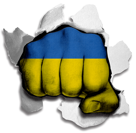 Fist Ukraine Flag Logo iron on paper